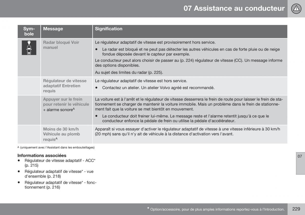 Volvo XC70 Cross Country II 2 manuel du proprietaire / page 231