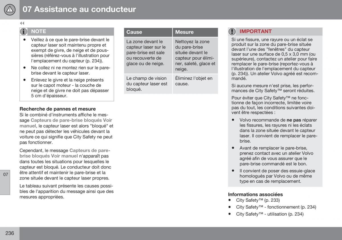 Volvo XC70 Cross Country II 2 manuel du proprietaire / page 238