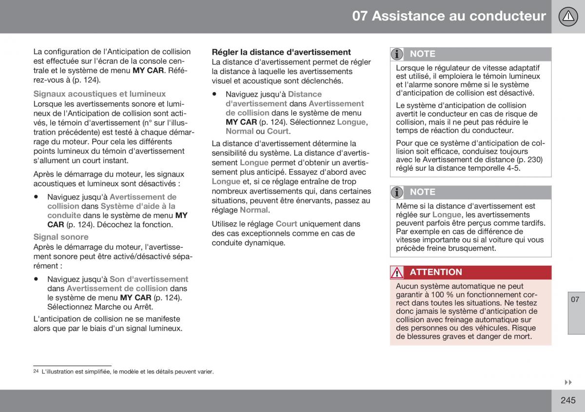 Volvo XC70 Cross Country II 2 manuel du proprietaire / page 247