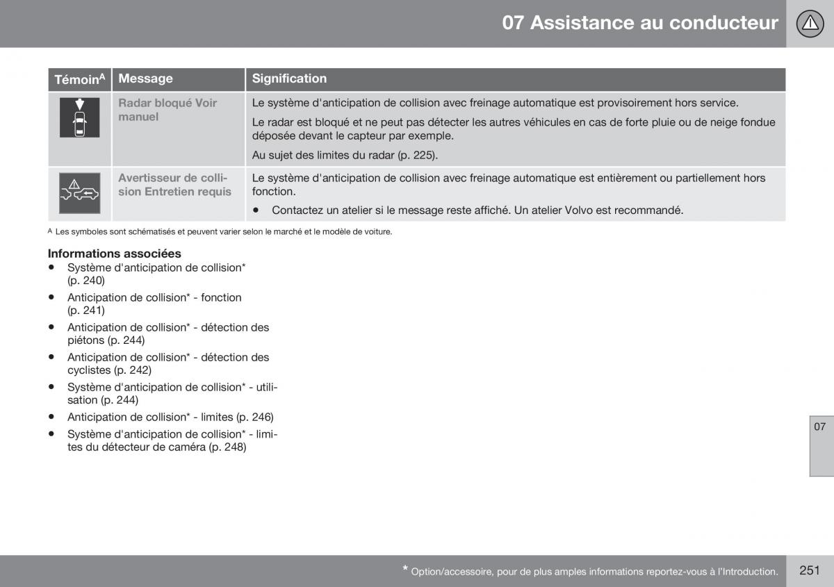 Volvo XC70 Cross Country II 2 manuel du proprietaire / page 253