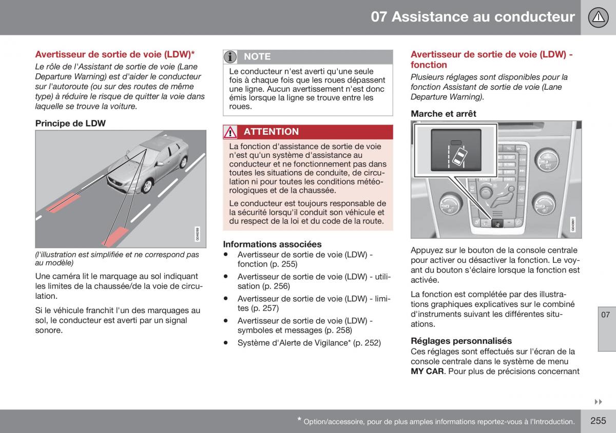 Volvo XC70 Cross Country II 2 manuel du proprietaire / page 257