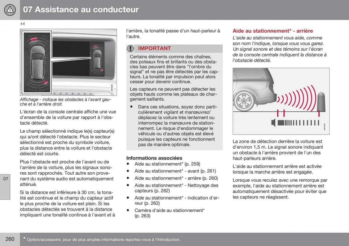 Volvo XC70 Cross Country II 2 manuel du proprietaire / page 262