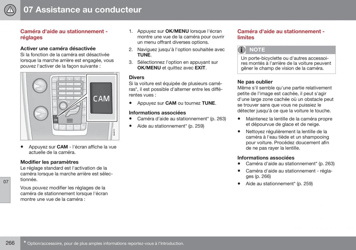 Volvo XC70 Cross Country II 2 manuel du proprietaire / page 268