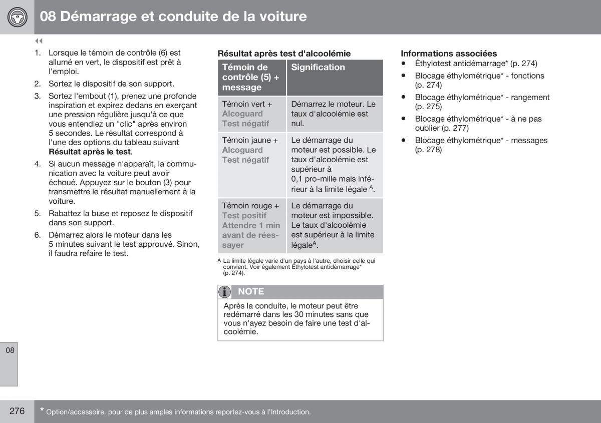 Volvo XC70 Cross Country II 2 manuel du proprietaire / page 278