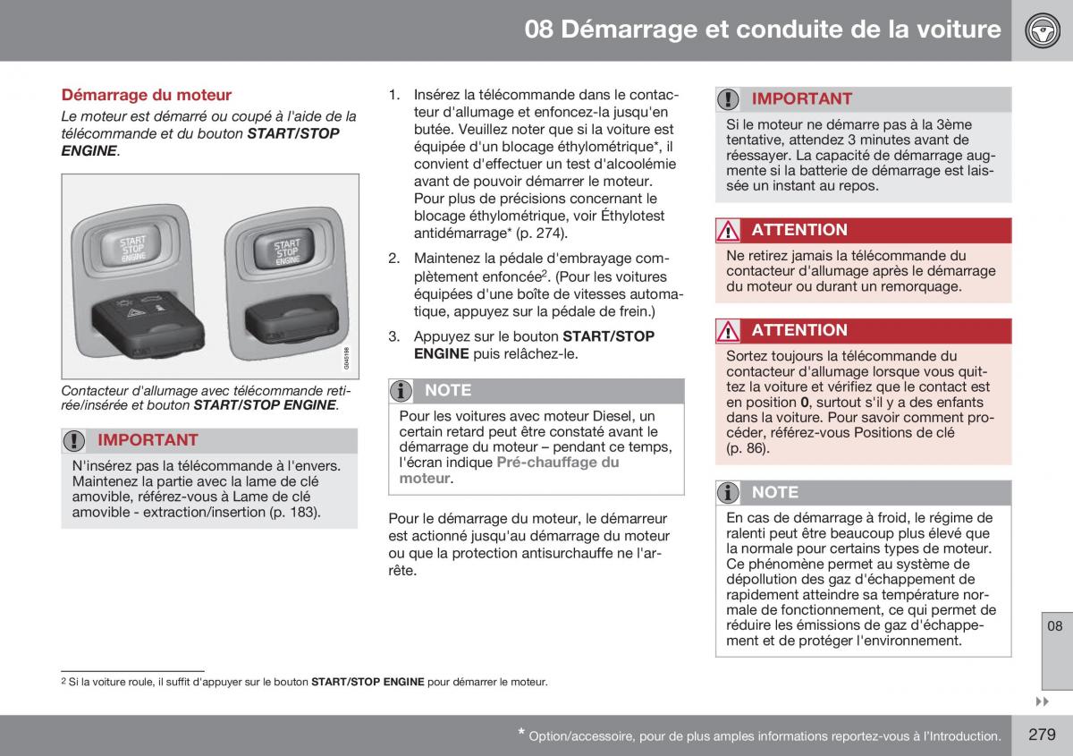 Volvo XC70 Cross Country II 2 manuel du proprietaire / page 281