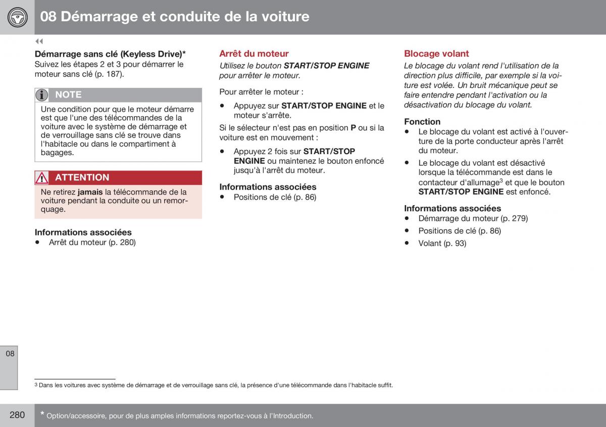 Volvo XC70 Cross Country II 2 manuel du proprietaire / page 282