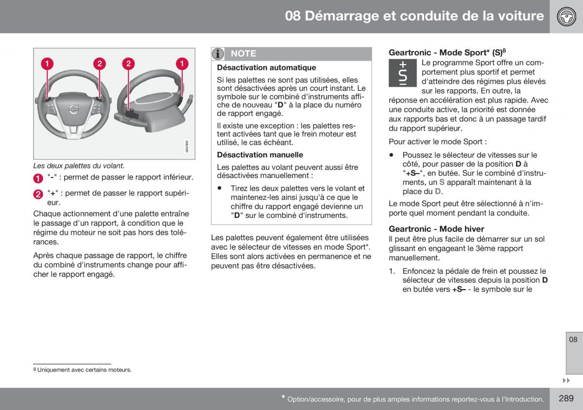 Volvo XC70 Cross Country II 2 manuel du proprietaire / page 291