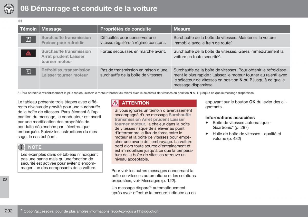 Volvo XC70 Cross Country II 2 manuel du proprietaire / page 294