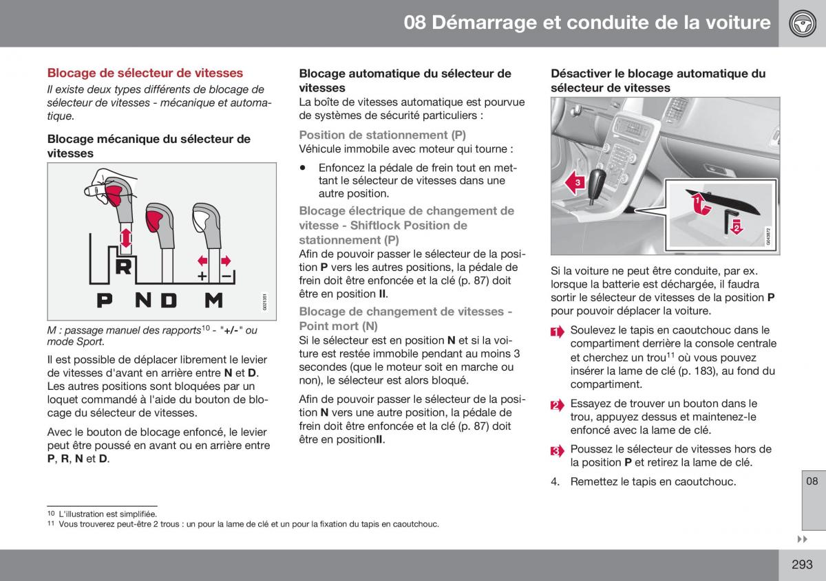 Volvo XC70 Cross Country II 2 manuel du proprietaire / page 295