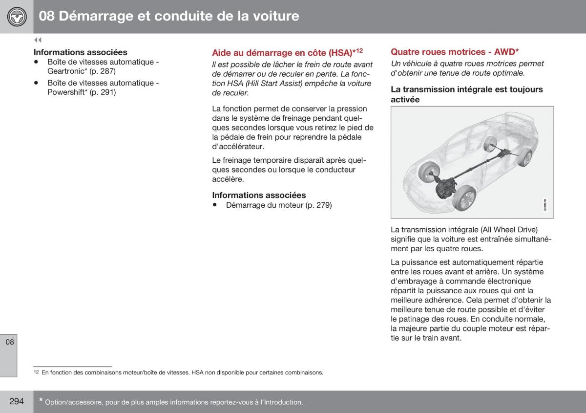 Volvo XC70 Cross Country II 2 manuel du proprietaire / page 296