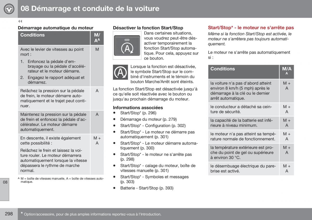 Volvo XC70 Cross Country II 2 manuel du proprietaire / page 300