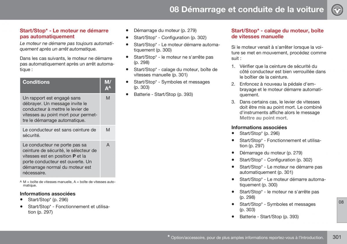 Volvo XC70 Cross Country II 2 manuel du proprietaire / page 303