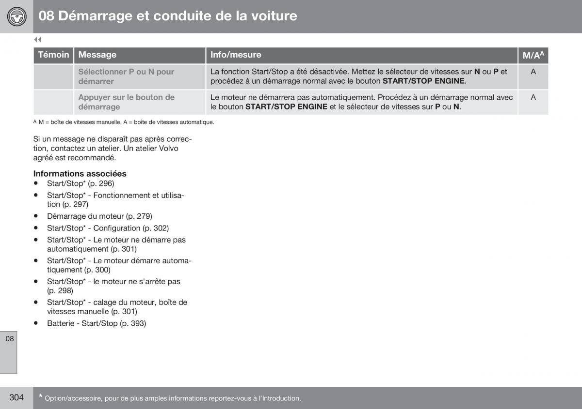 Volvo XC70 Cross Country II 2 manuel du proprietaire / page 306