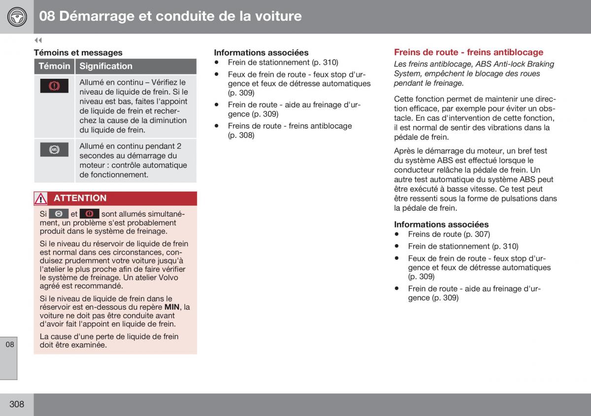 Volvo XC70 Cross Country II 2 manuel du proprietaire / page 310