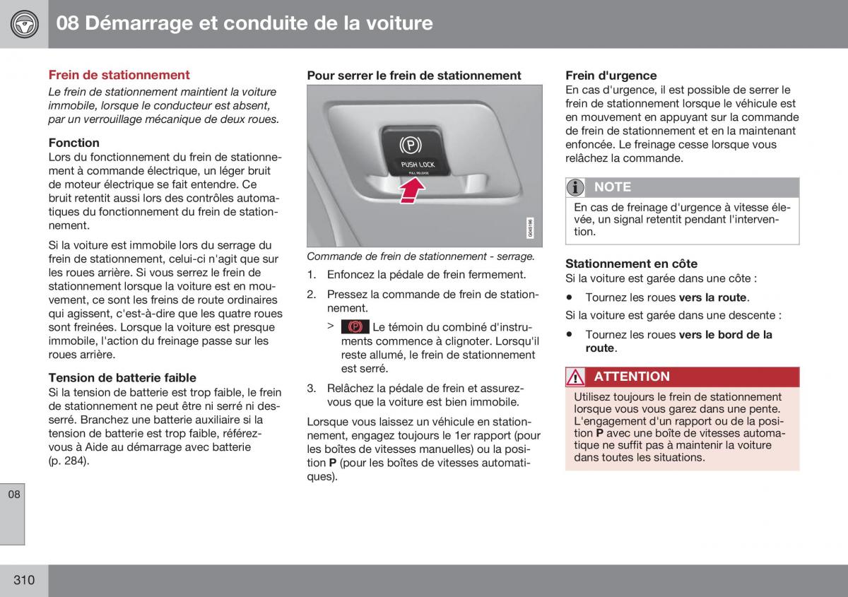 Volvo XC70 Cross Country II 2 manuel du proprietaire / page 312