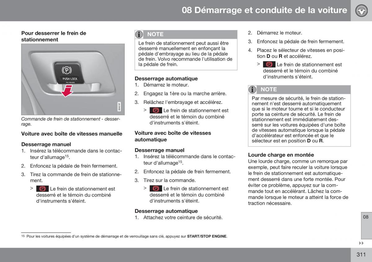 Volvo XC70 Cross Country II 2 manuel du proprietaire / page 313