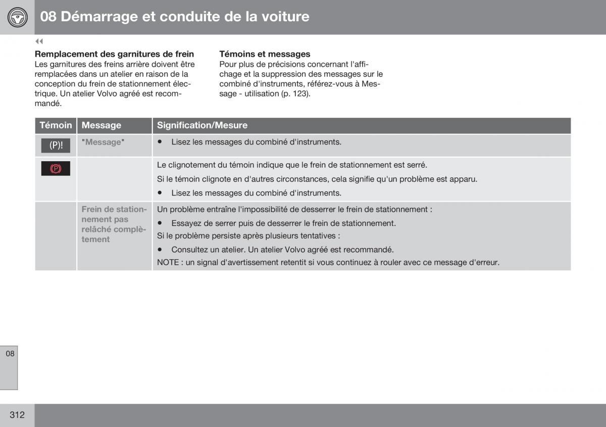 Volvo XC70 Cross Country II 2 manuel du proprietaire / page 314