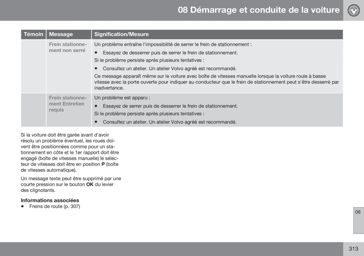 Volvo XC70 Cross Country II 2 manuel du proprietaire / page 315