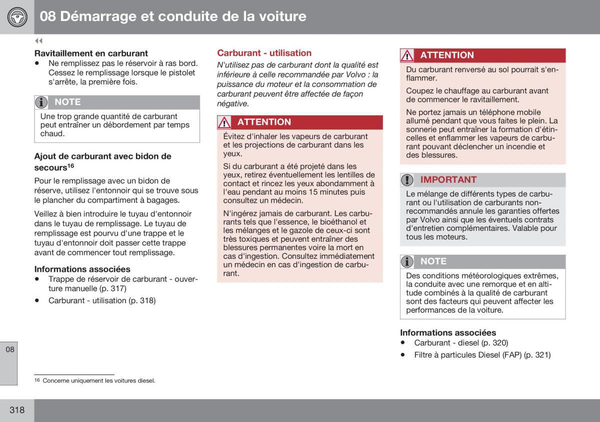 Volvo XC70 Cross Country II 2 manuel du proprietaire / page 320