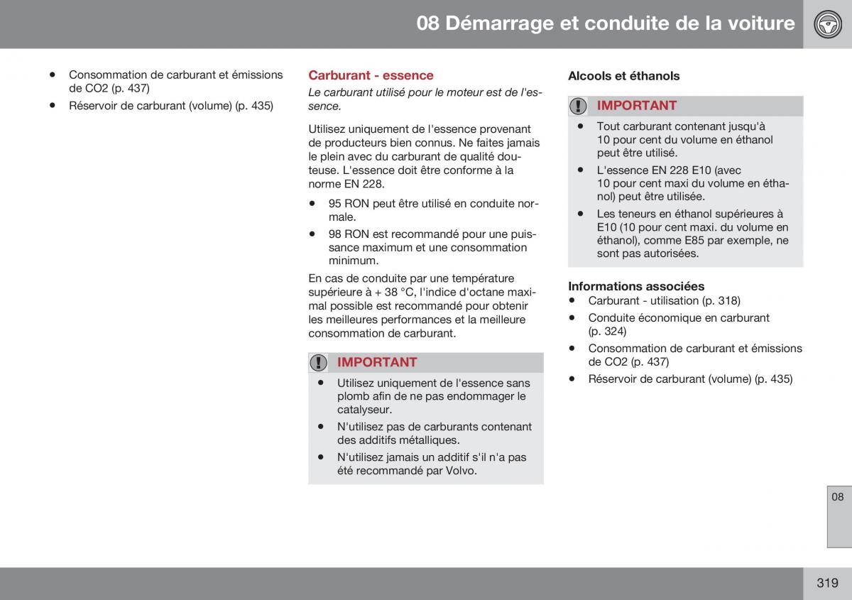 Volvo XC70 Cross Country II 2 manuel du proprietaire / page 321