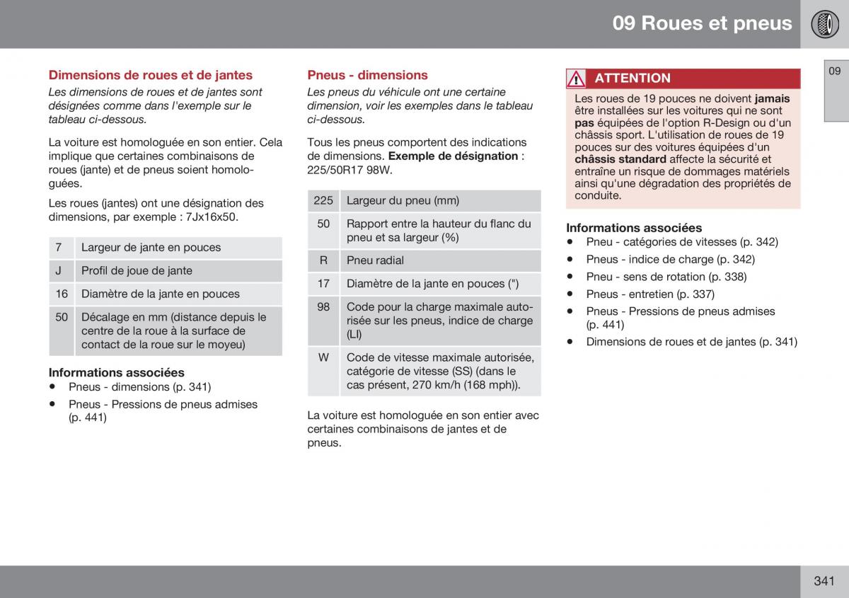 Volvo XC70 Cross Country II 2 manuel du proprietaire / page 343