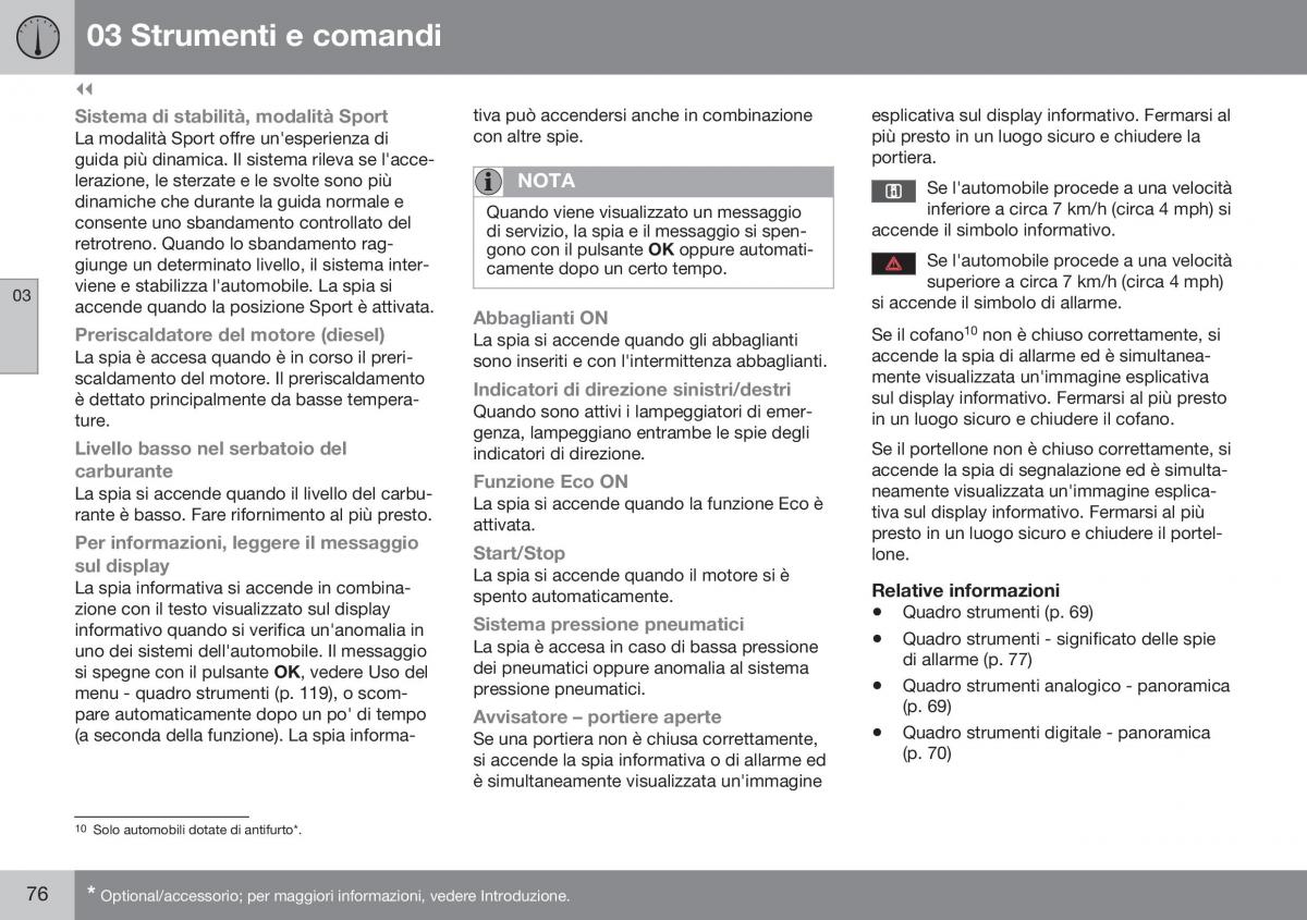 Volvo XC70 Cross Country II 2 manuale del proprietario / page 78