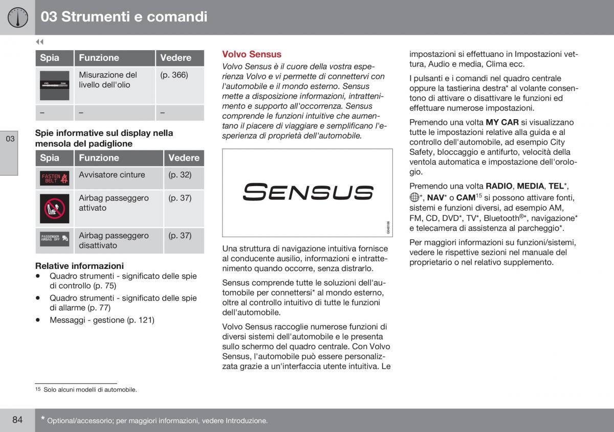 Volvo XC70 Cross Country II 2 manuale del proprietario / page 86