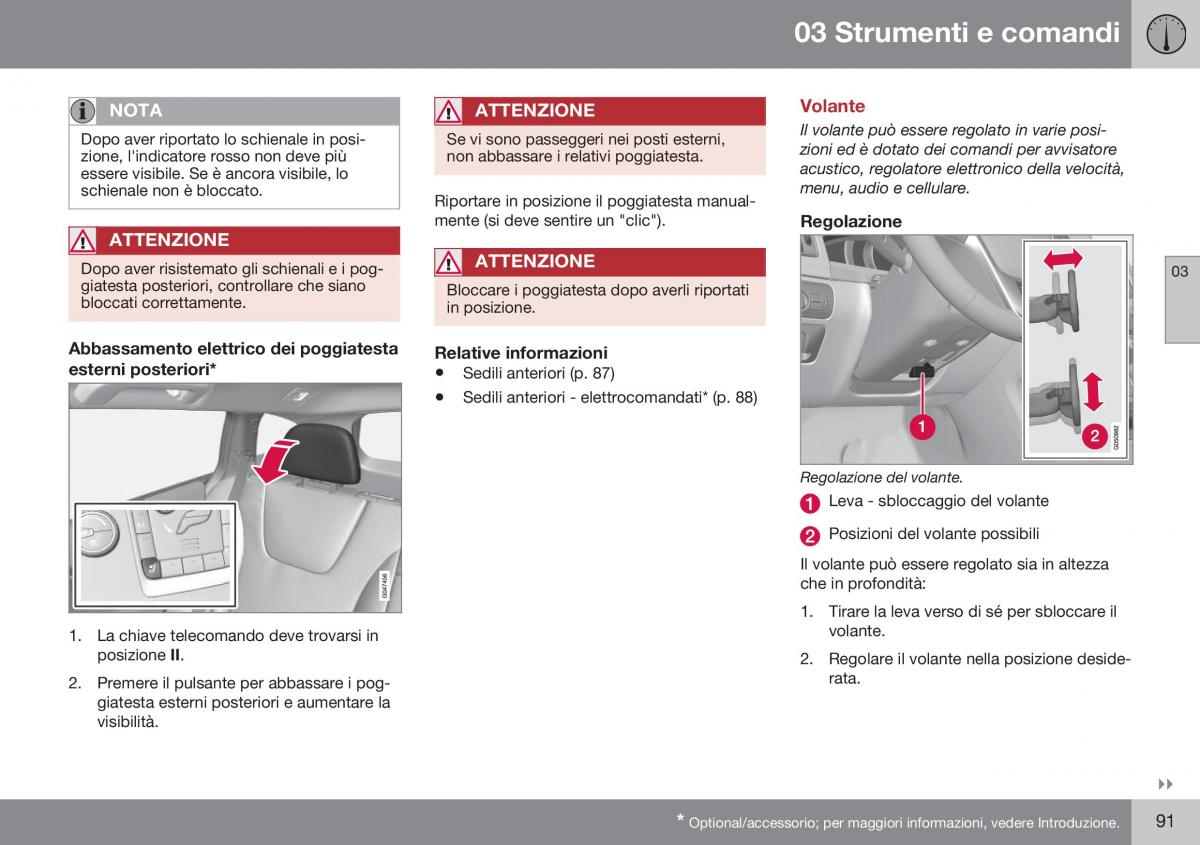 Volvo XC70 Cross Country II 2 manuale del proprietario / page 93