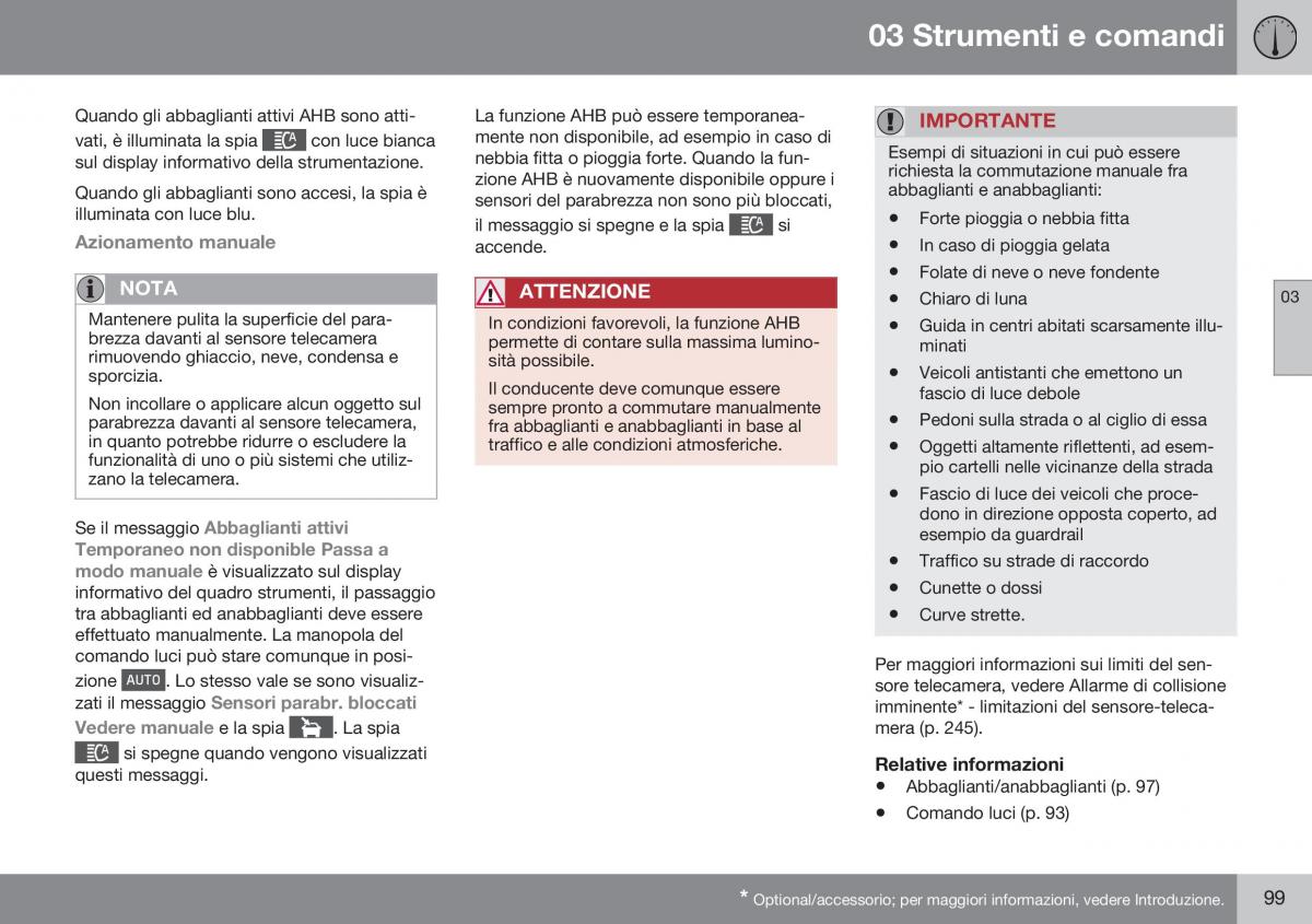 Volvo XC70 Cross Country II 2 manuale del proprietario / page 101