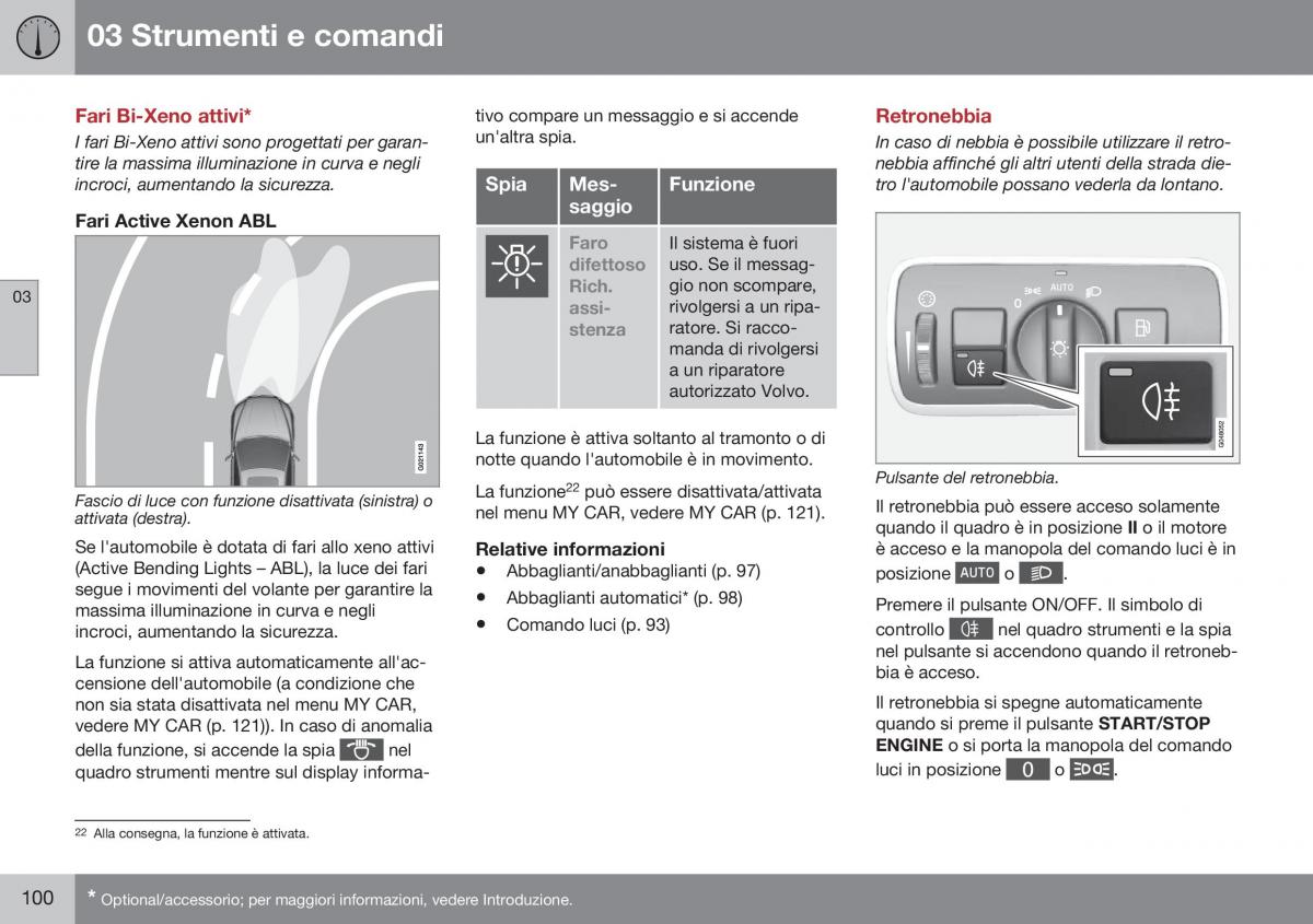 Volvo XC70 Cross Country II 2 manuale del proprietario / page 102