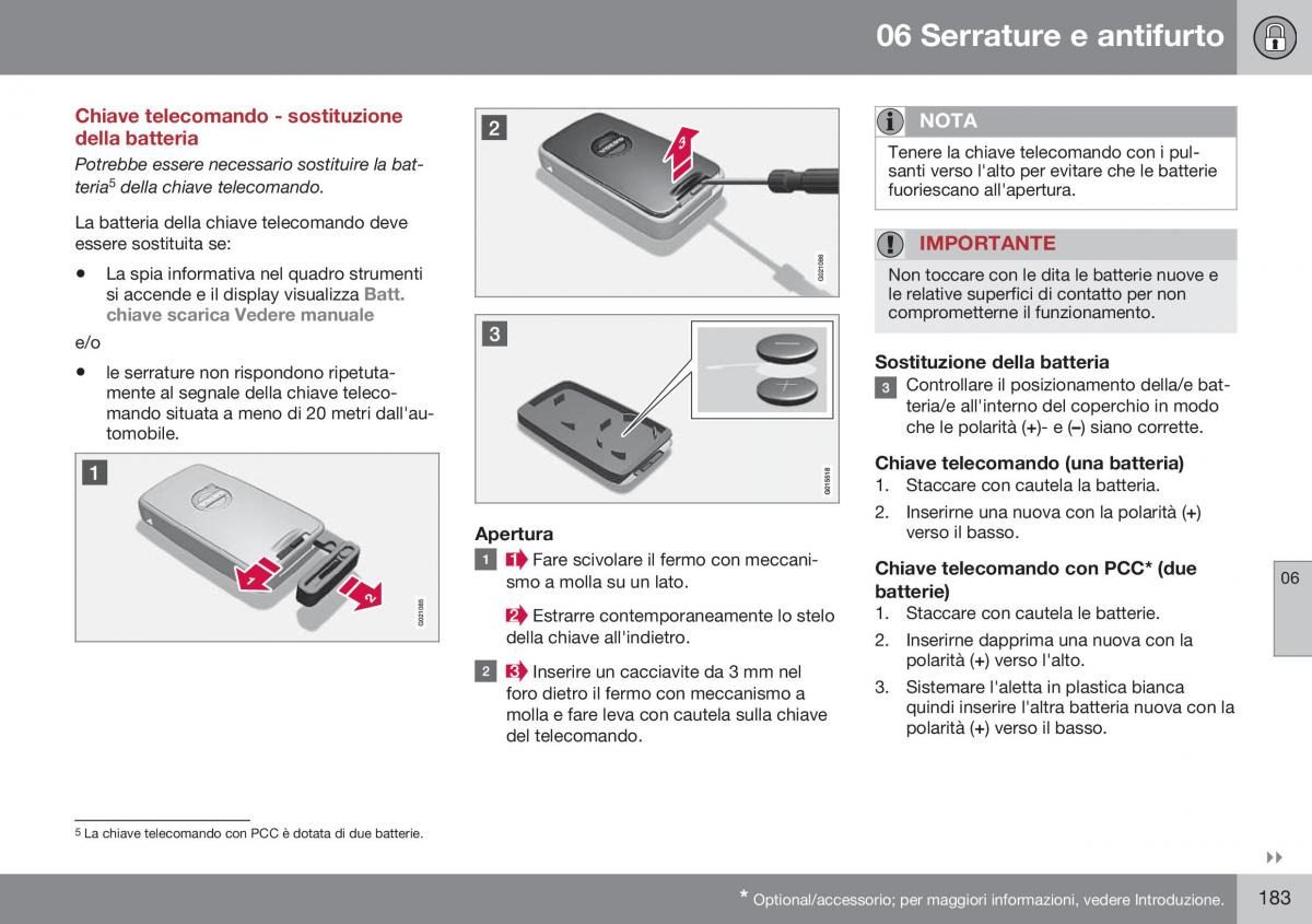 Volvo XC70 Cross Country II 2 manuale del proprietario / page 185