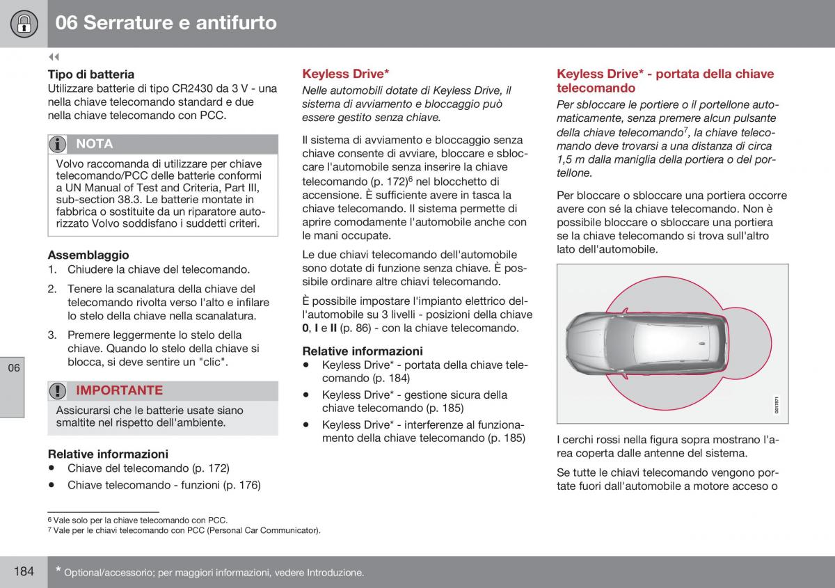 Volvo XC70 Cross Country II 2 manuale del proprietario / page 186