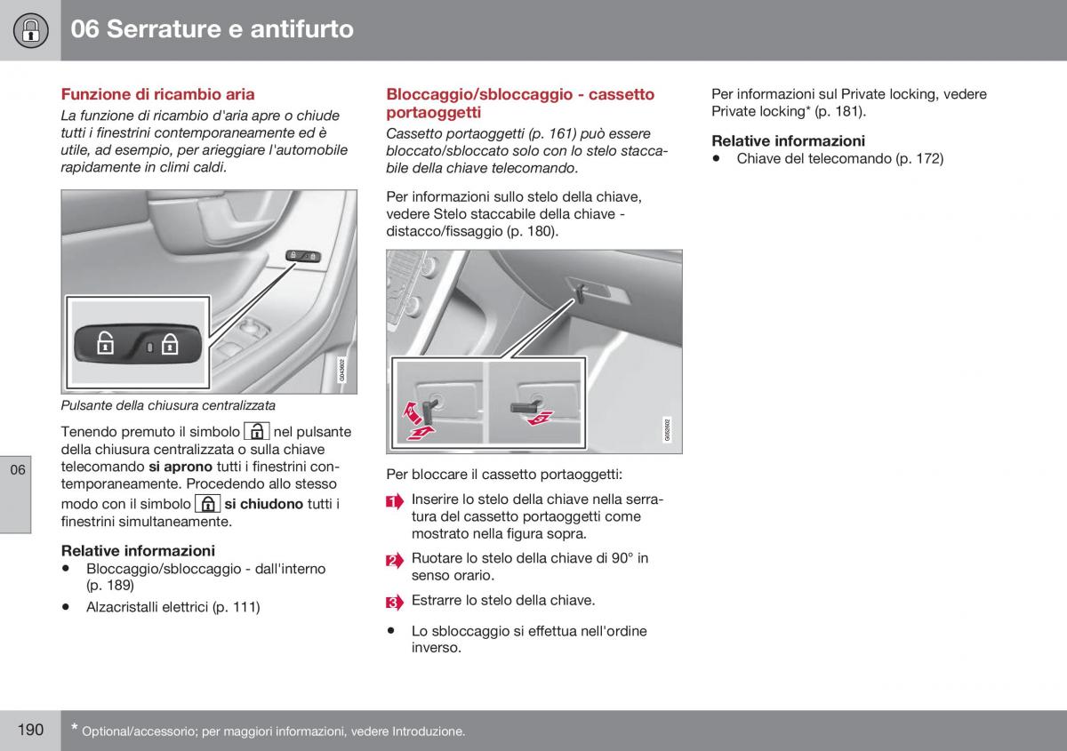 Volvo XC70 Cross Country II 2 manuale del proprietario / page 192