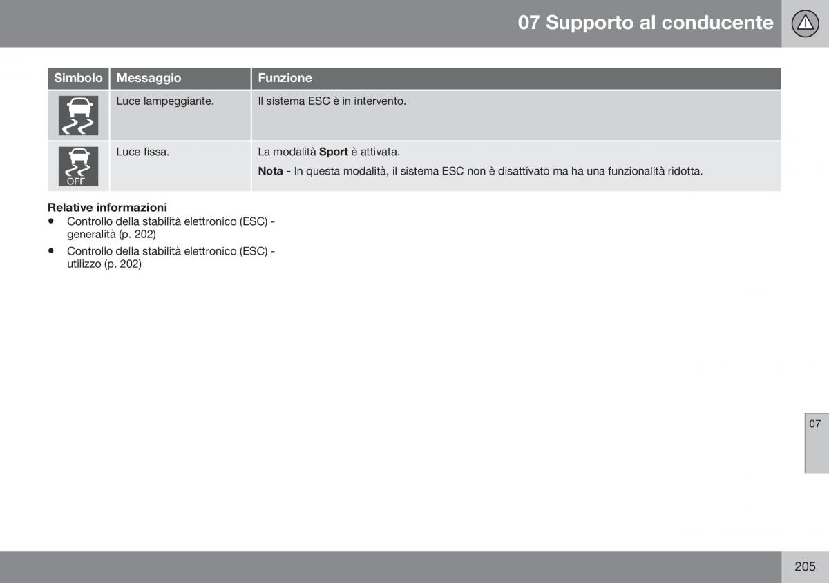 Volvo XC70 Cross Country II 2 manuale del proprietario / page 207