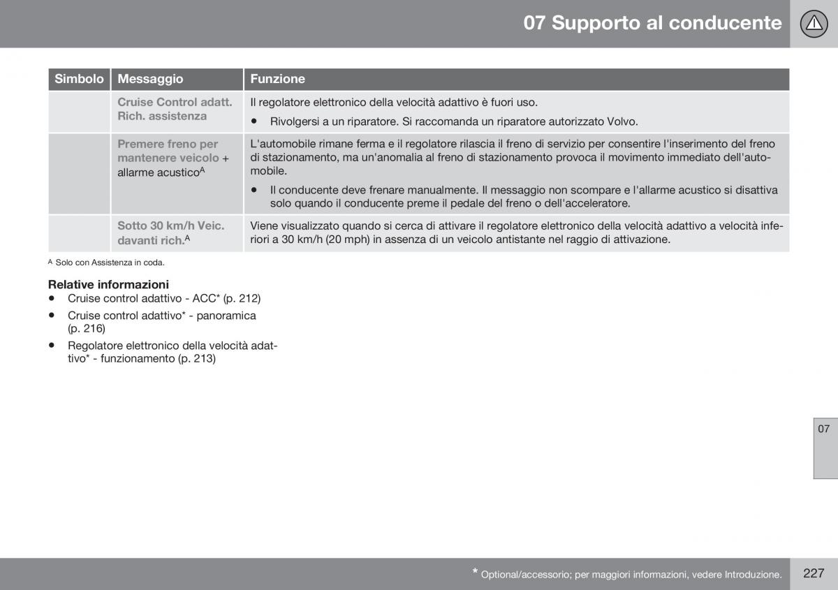 Volvo XC70 Cross Country II 2 manuale del proprietario / page 229