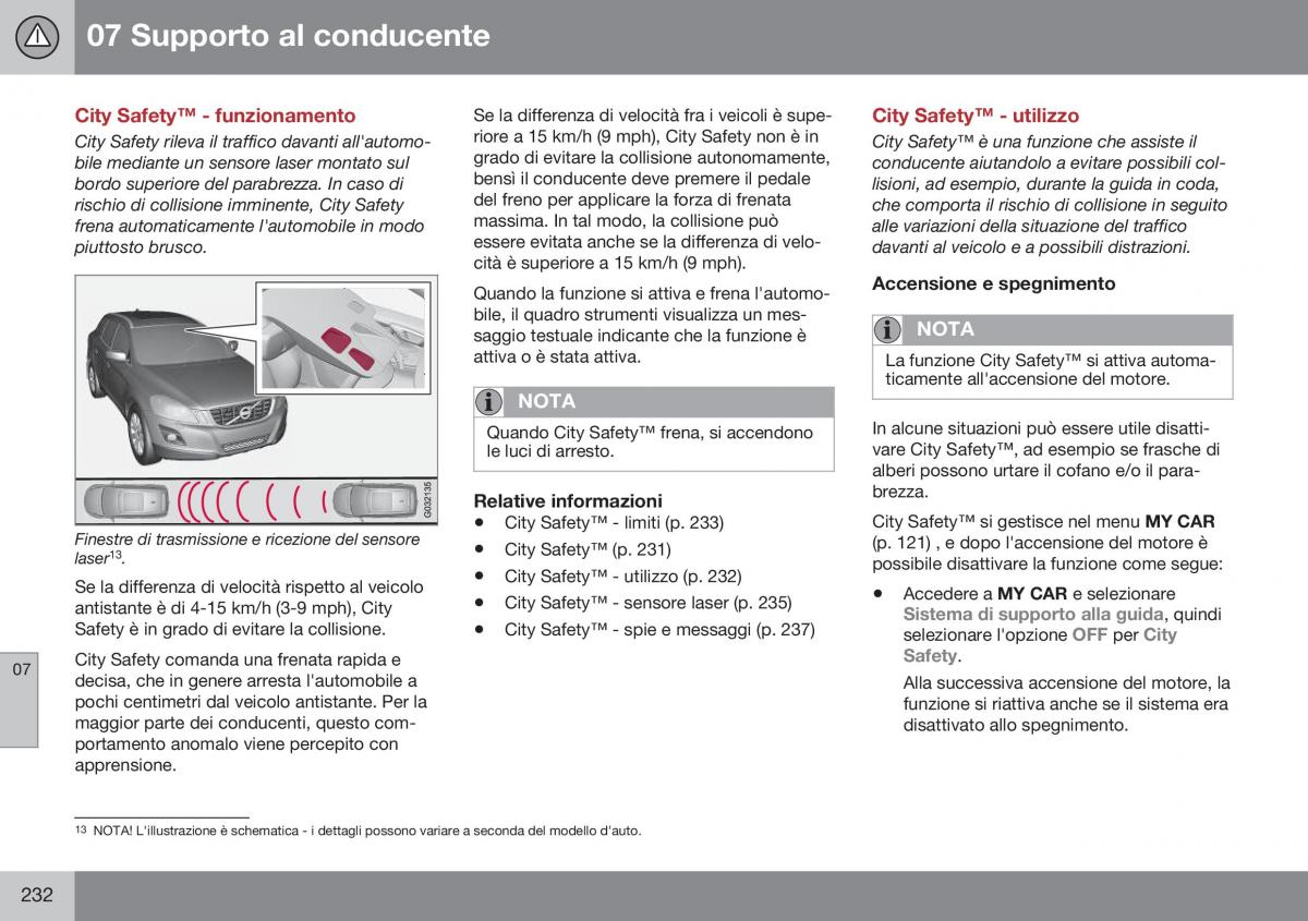 Volvo XC70 Cross Country II 2 manuale del proprietario / page 234