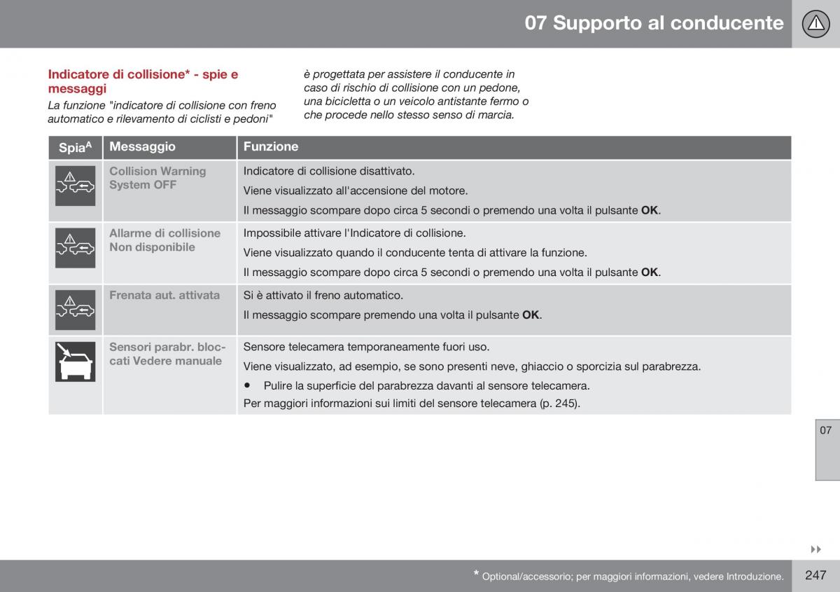 Volvo XC70 Cross Country II 2 manuale del proprietario / page 249