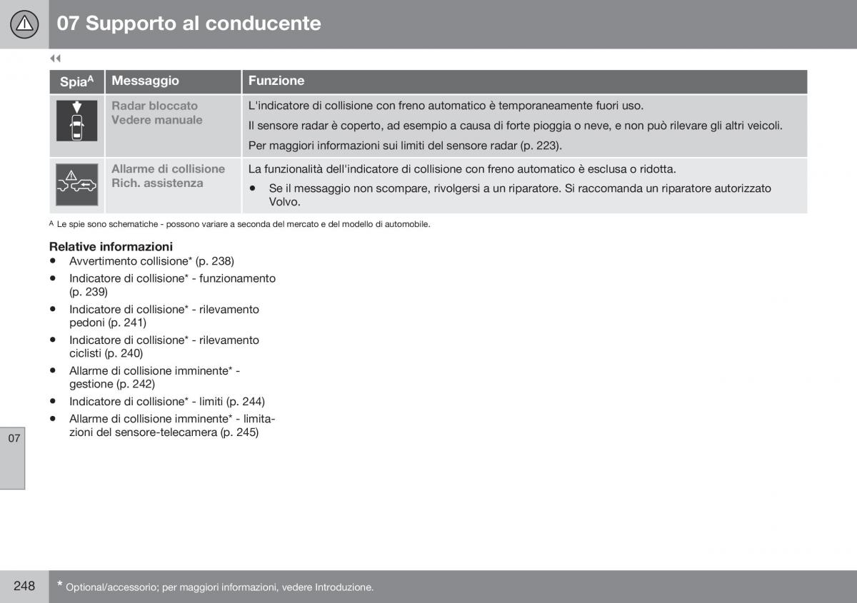 Volvo XC70 Cross Country II 2 manuale del proprietario / page 250