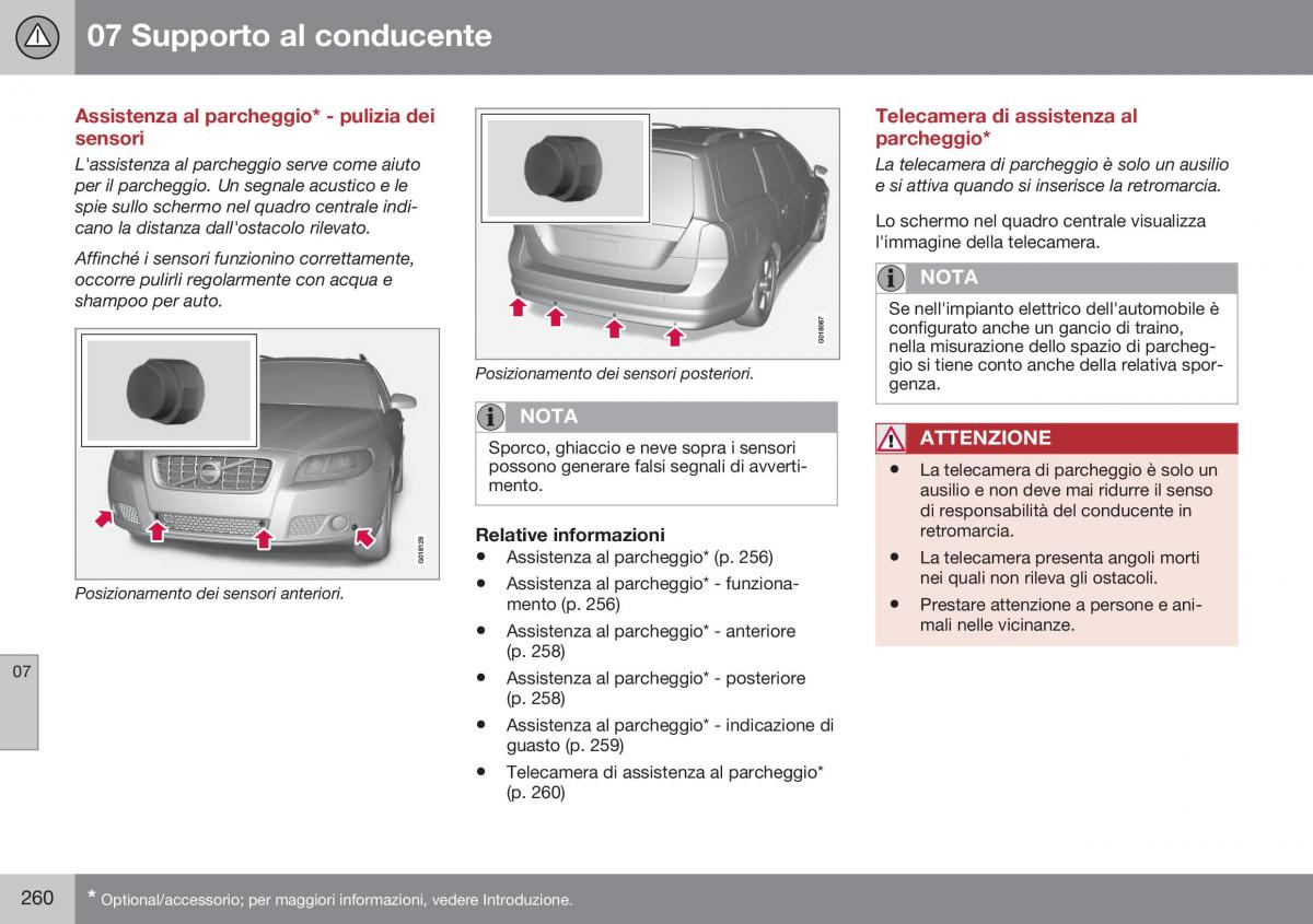 Volvo XC70 Cross Country II 2 manuale del proprietario / page 262