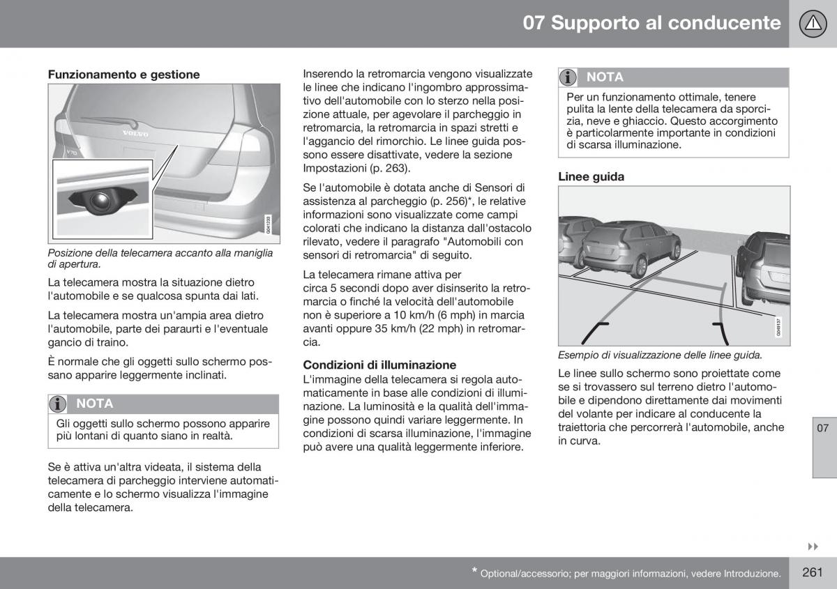 Volvo XC70 Cross Country II 2 manuale del proprietario / page 263