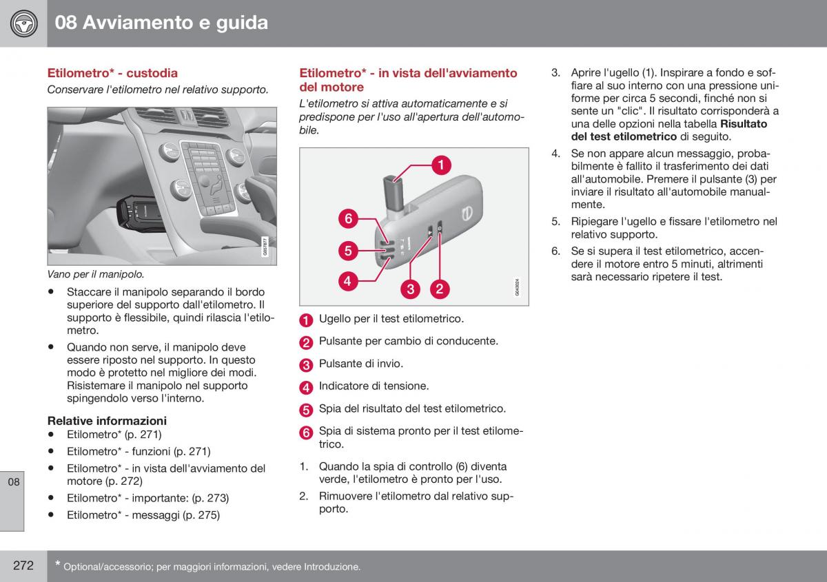 Volvo XC70 Cross Country II 2 manuale del proprietario / page 274