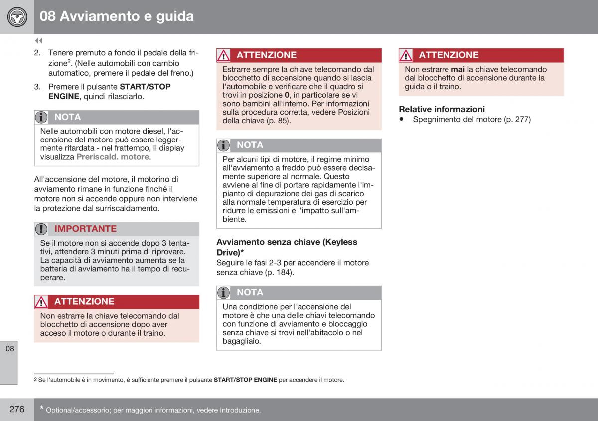 Volvo XC70 Cross Country II 2 manuale del proprietario / page 278