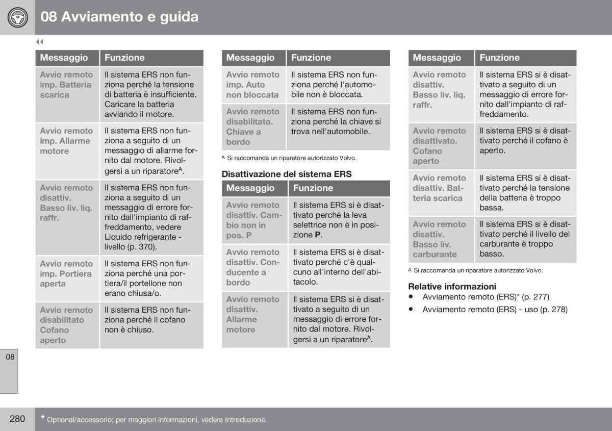 Volvo XC70 Cross Country II 2 manuale del proprietario / page 282