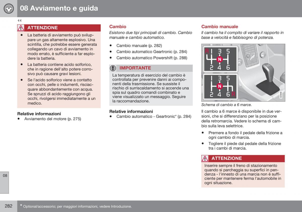 Volvo XC70 Cross Country II 2 manuale del proprietario / page 284