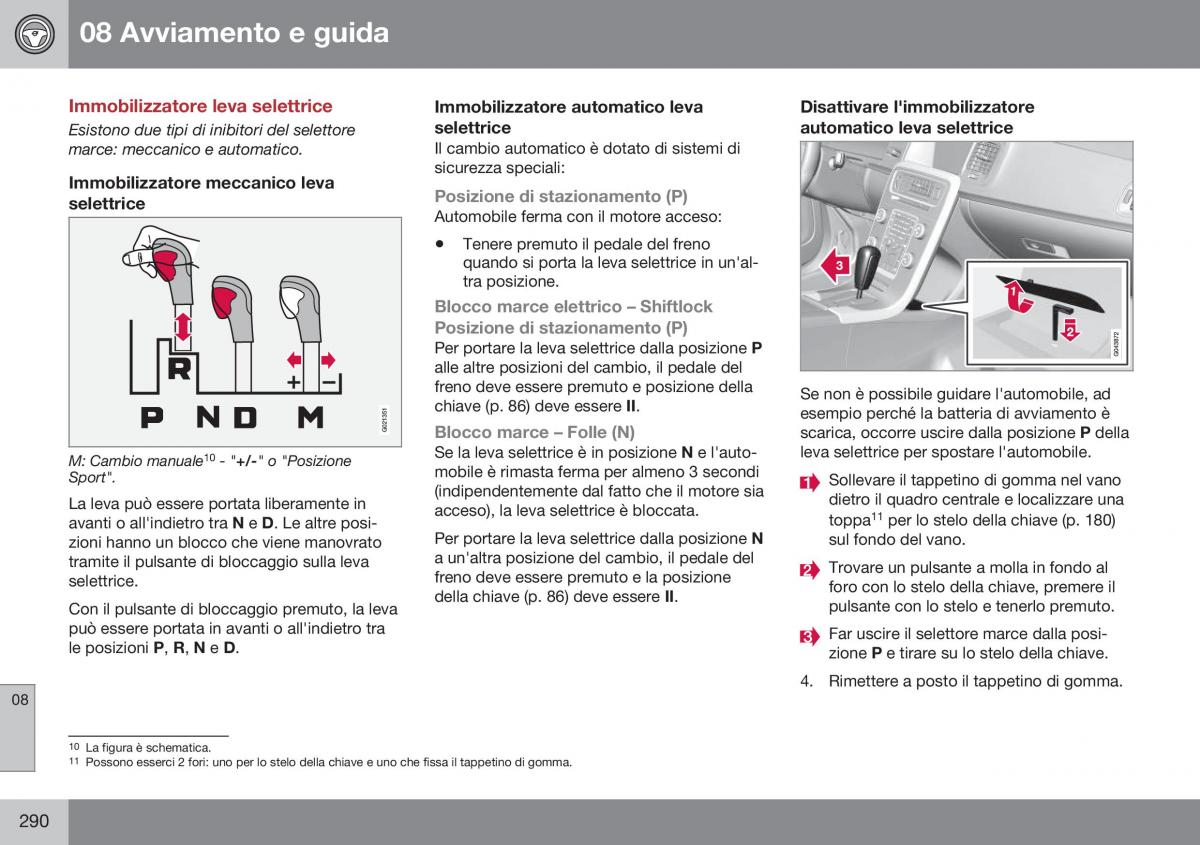 Volvo XC70 Cross Country II 2 manuale del proprietario / page 292