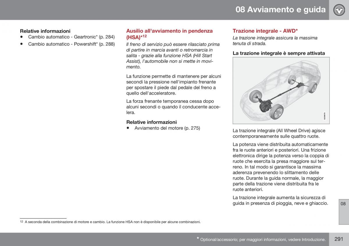 Volvo XC70 Cross Country II 2 manuale del proprietario / page 293