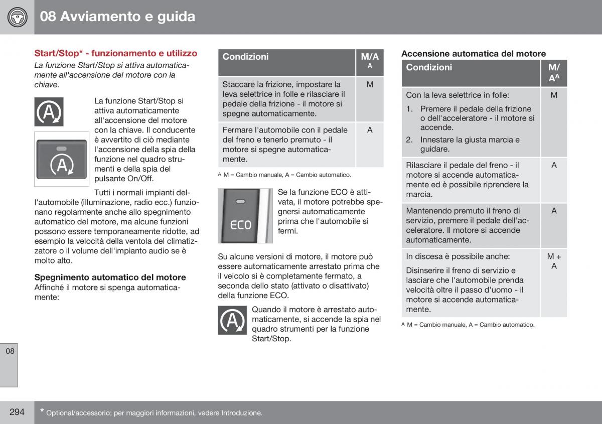 Volvo XC70 Cross Country II 2 manuale del proprietario / page 296