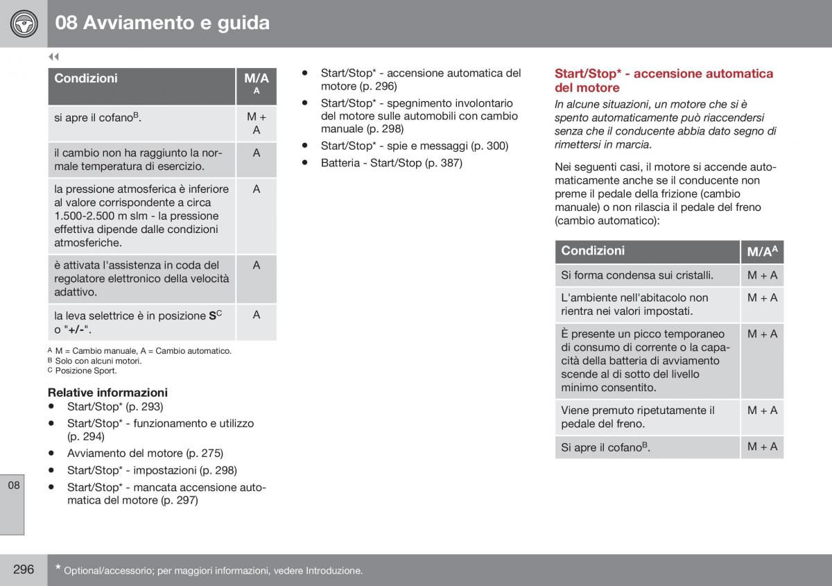 Volvo XC70 Cross Country II 2 manuale del proprietario / page 298