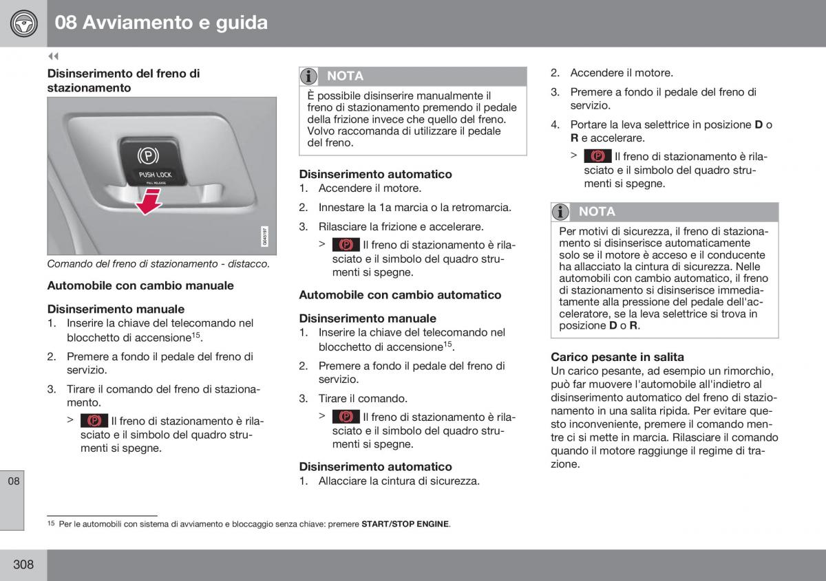 Volvo XC70 Cross Country II 2 manuale del proprietario / page 310