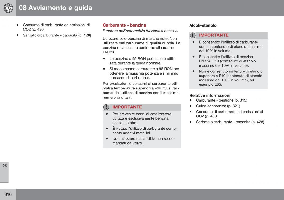 Volvo XC70 Cross Country II 2 manuale del proprietario / page 318